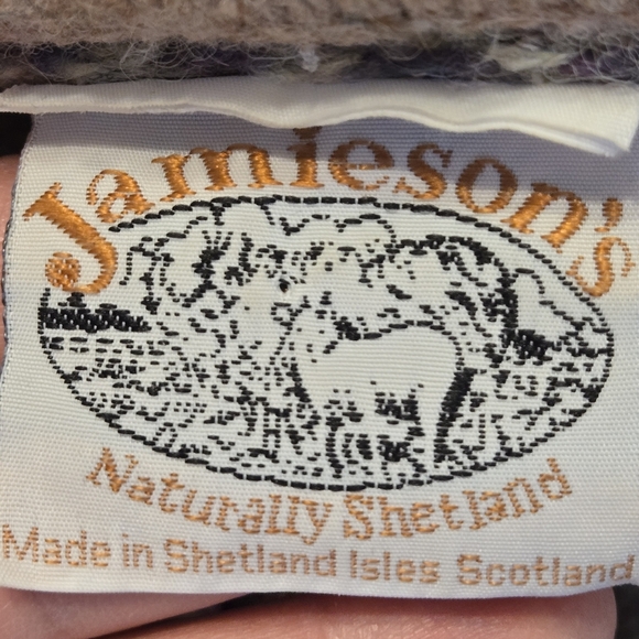 "Jamieson's Scottish Shetland Fair Isle Hoodie Crewneck Sweater Sz XL Pink Wool - Picture 4 of 9